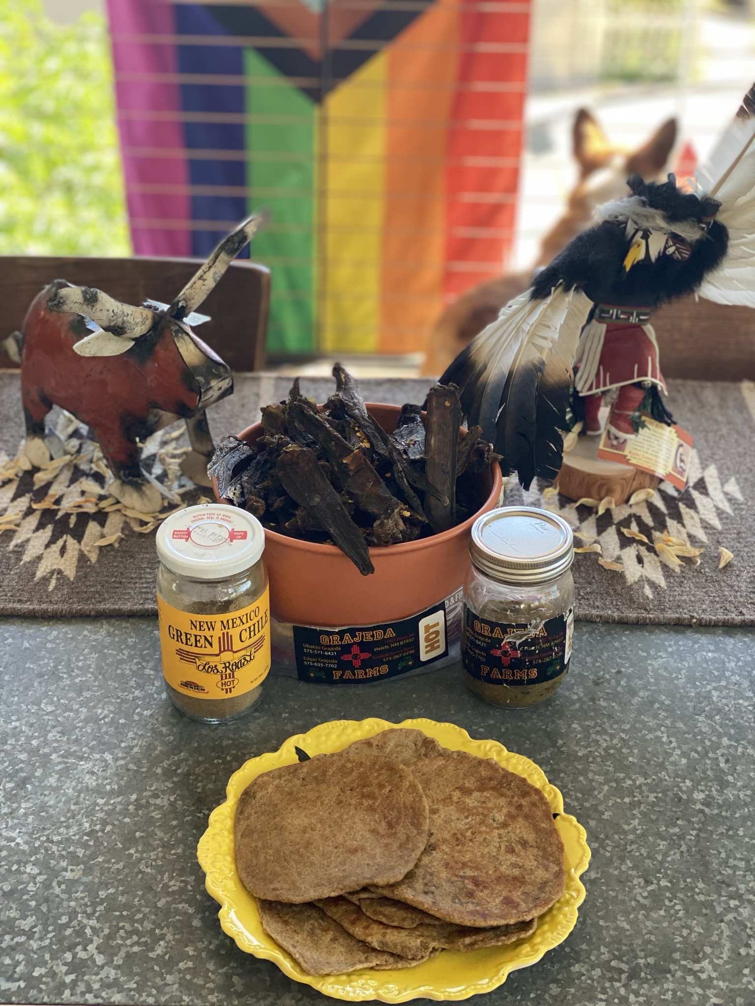 new mexican green chile tortillas - vegan and homemade