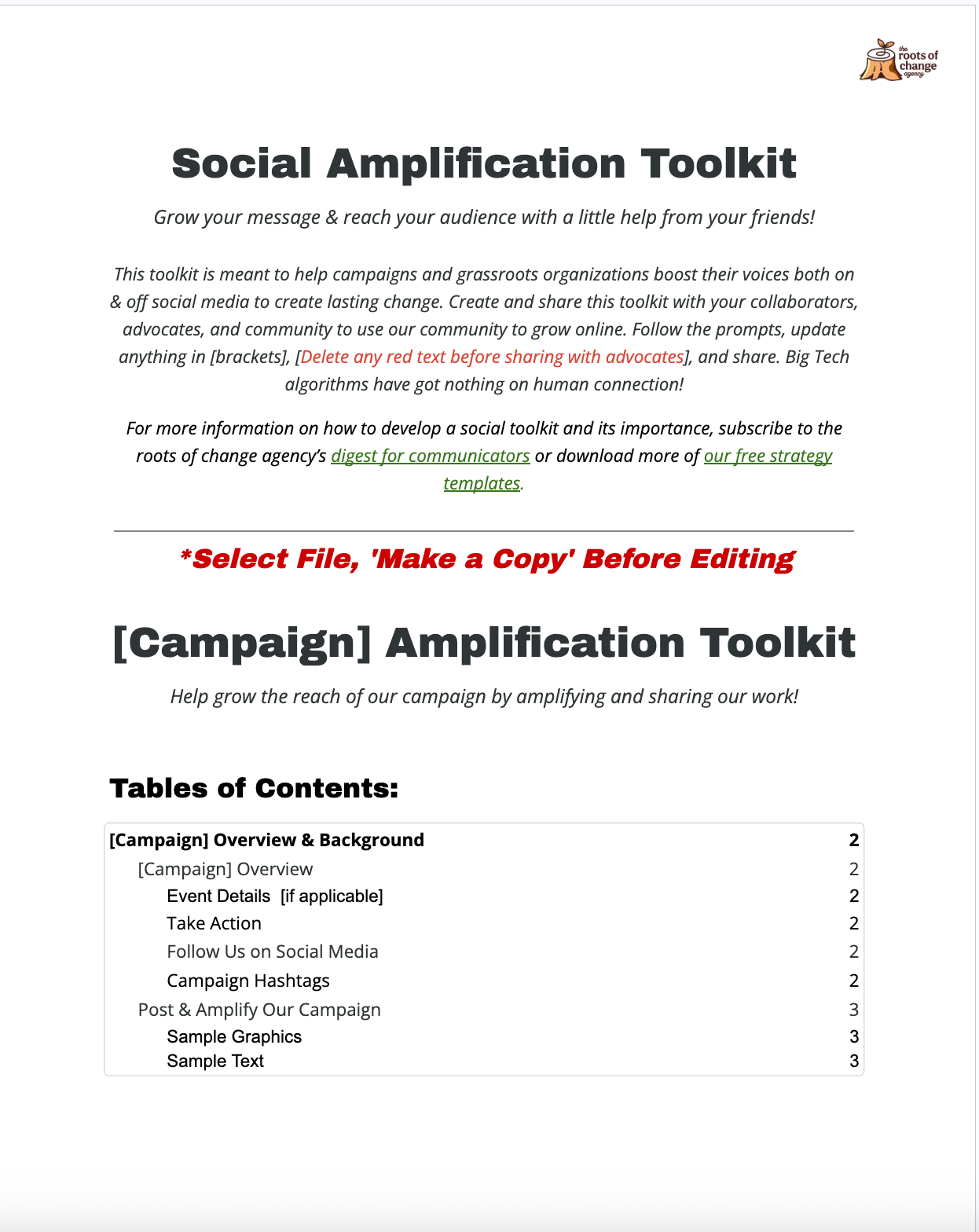 Social Media Amplification Toolkit