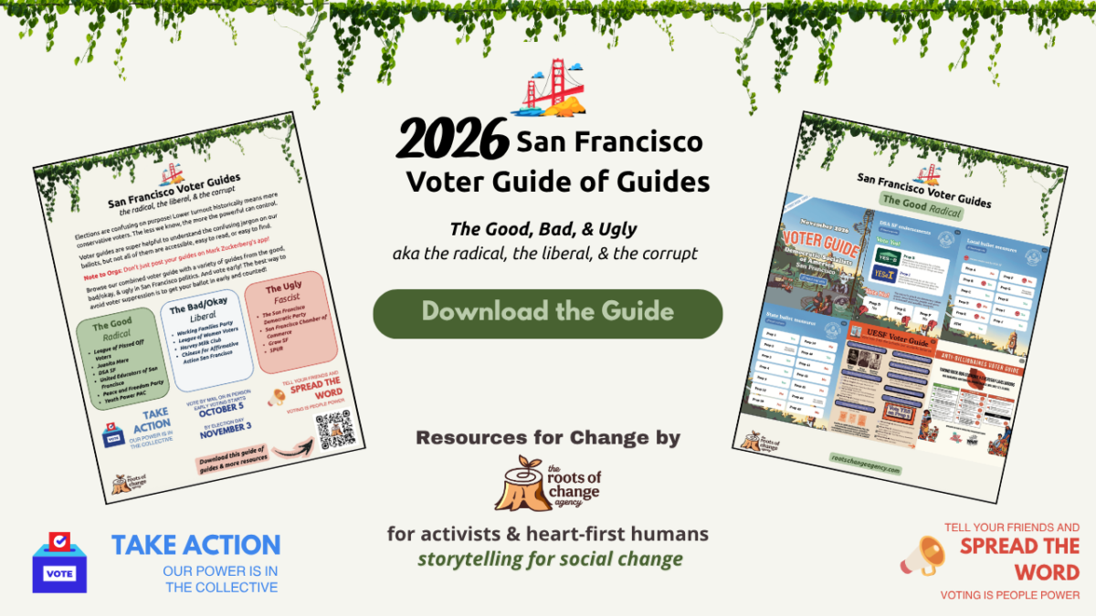 the 2026 San Francisco Voter Guide of Guides - a compilation of voter guides for San Francisco ballot in November 2026