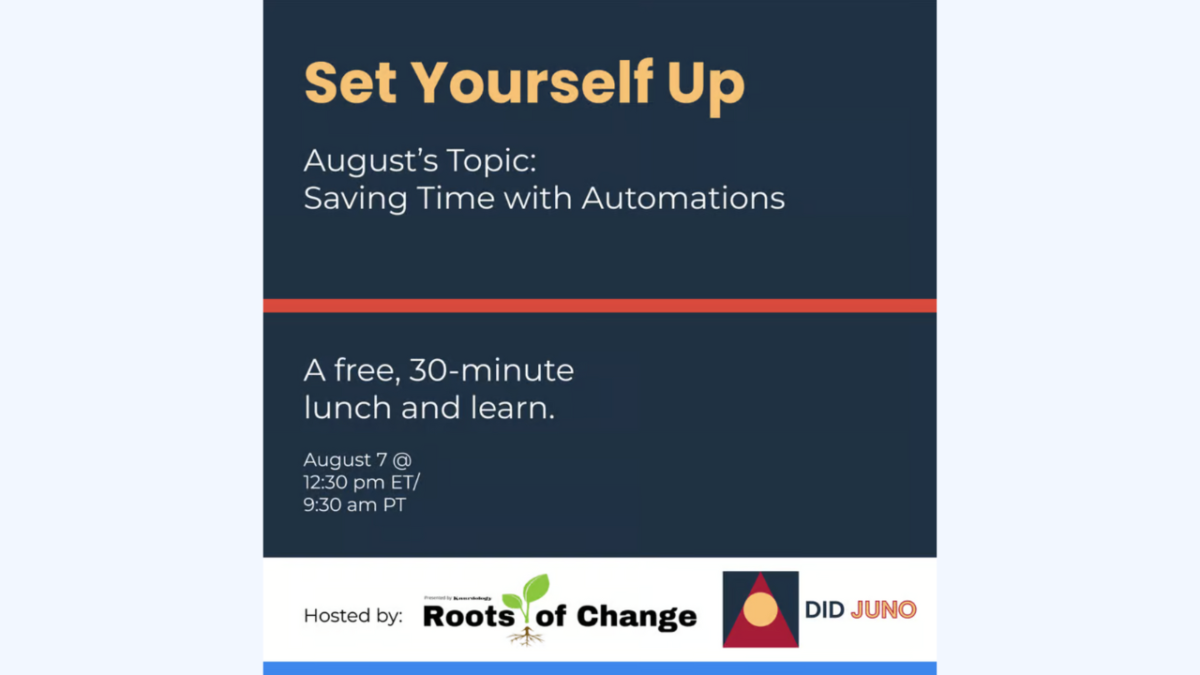 set yourself up lunch & learn. Automations Strategies for Content and Communications